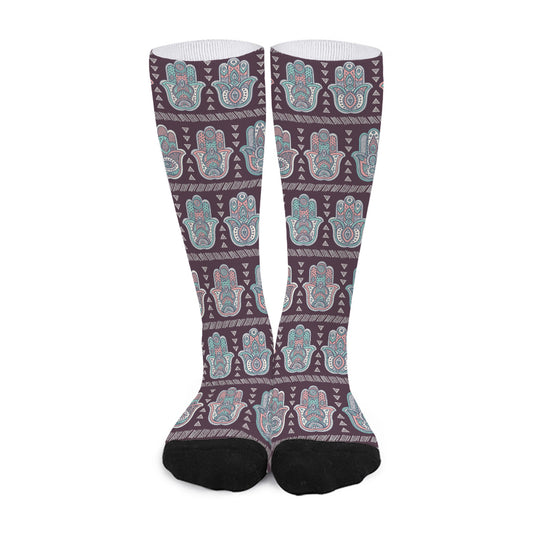 Hamsa Symbol Pattern Print Long Socks