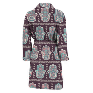 Hamsa Symbol Pattern Print Men's Bathrobe