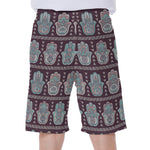 Hamsa Symbol Pattern Print Men's Beach Shorts