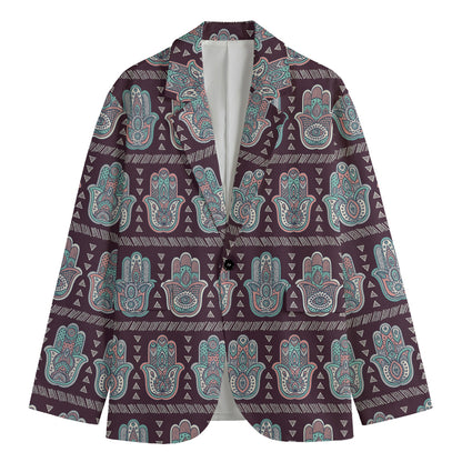Hamsa Symbol Pattern Print Men's Blazer