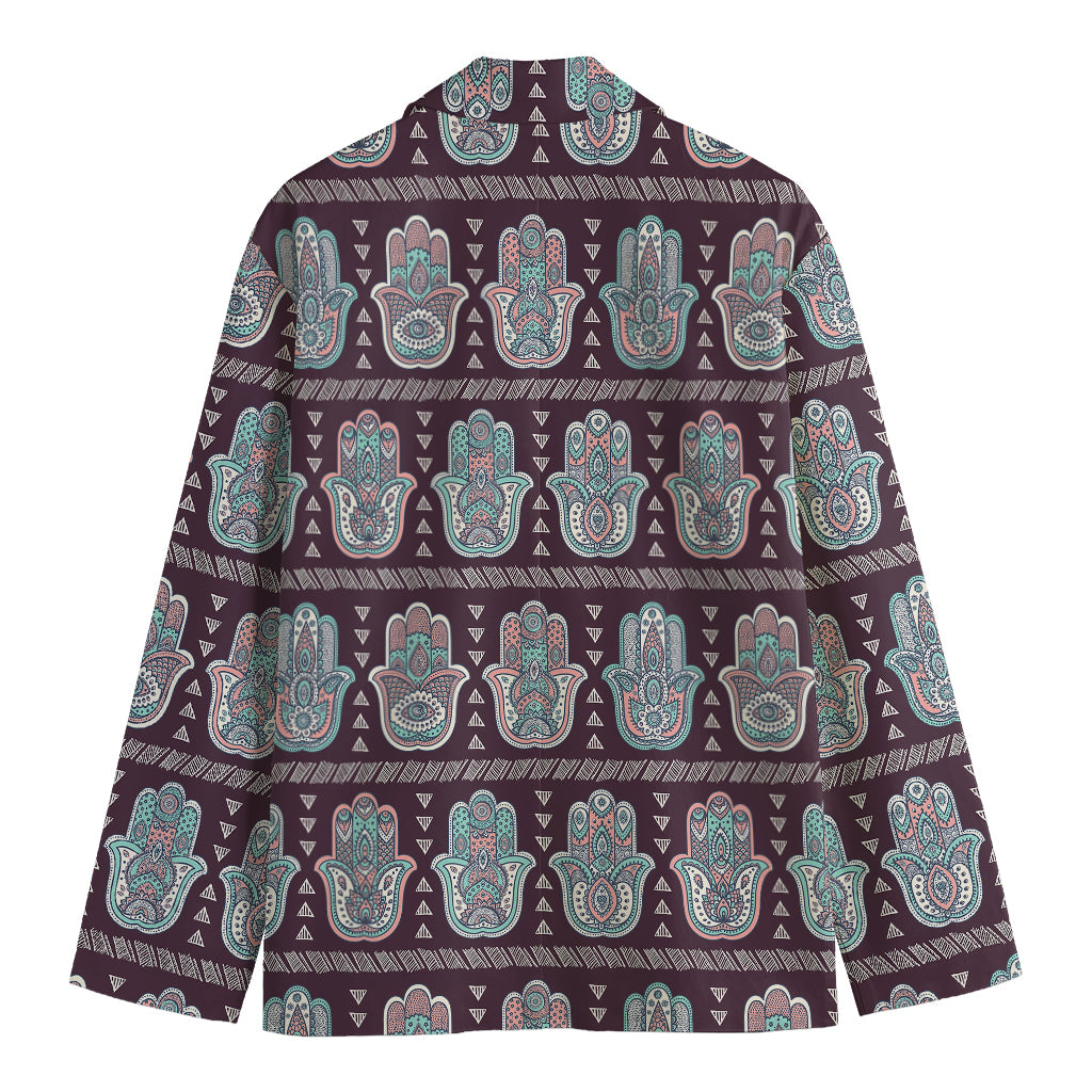 Hamsa Symbol Pattern Print Men's Blazer