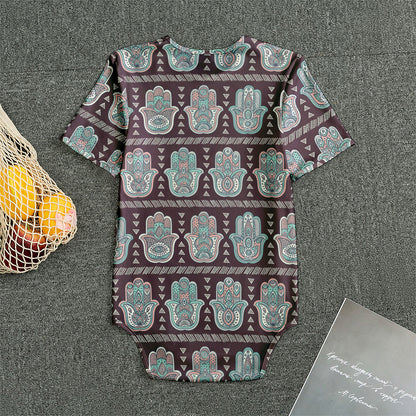 Hamsa Symbol Pattern Print Men's Bodysuit