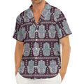 Hamsa Symbol Pattern Print Men's Deep V-Neck Shirt