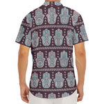 Hamsa Symbol Pattern Print Men's Deep V-Neck Shirt