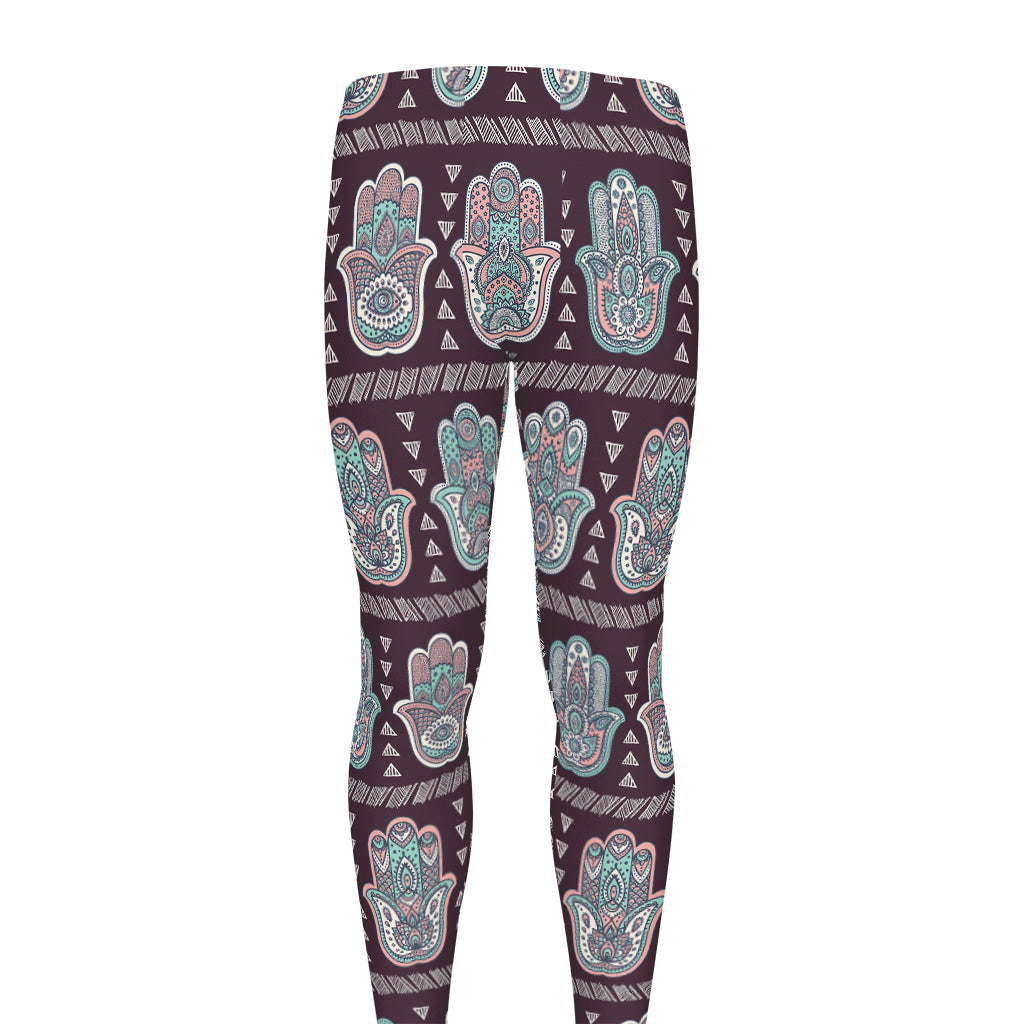 Hamsa Symbol Pattern Print Men's leggings