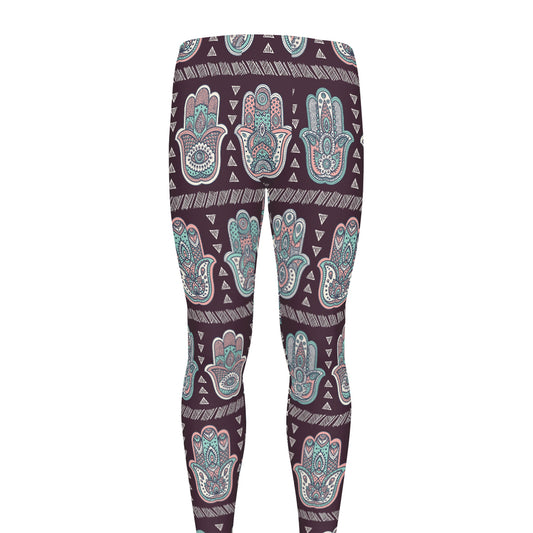 Hamsa Symbol Pattern Print Men's leggings
