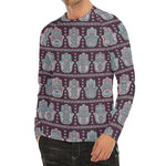 Hamsa Symbol Pattern Print Men's Long Sleeve Rash Guard