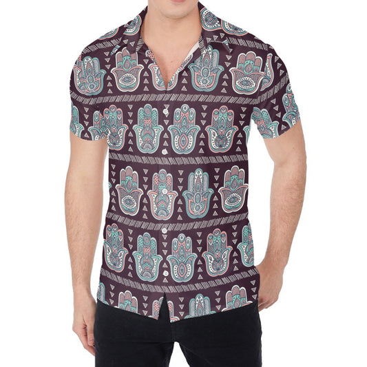 Hamsa Symbol Pattern Print Men's Shirt