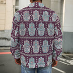 Hamsa Symbol Pattern Print Men's Shirt Jacket