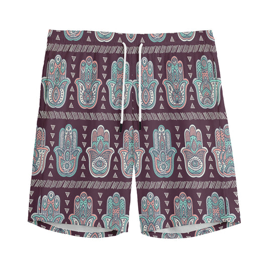 Hamsa Symbol Pattern Print Men's Sports Shorts