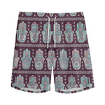 Hamsa Symbol Pattern Print Men's Sports Shorts