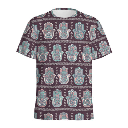 Hamsa Symbol Pattern Print Men's Sports T-Shirt