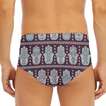 Hamsa Symbol Pattern Print Men's Triangle Swim Briefs