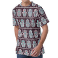 Hamsa Symbol Pattern Print Men's Velvet T-Shirt