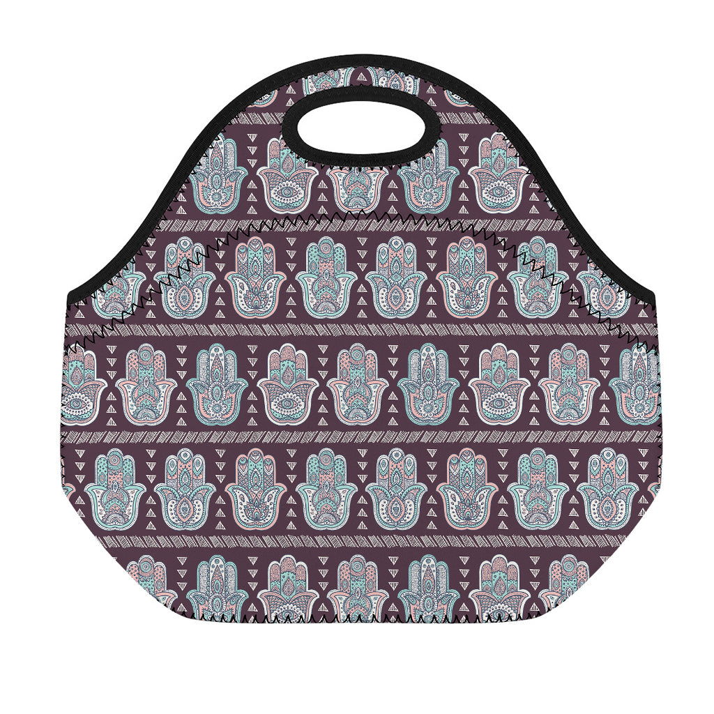 Hamsa Symbol Pattern Print Neoprene Lunch Bag