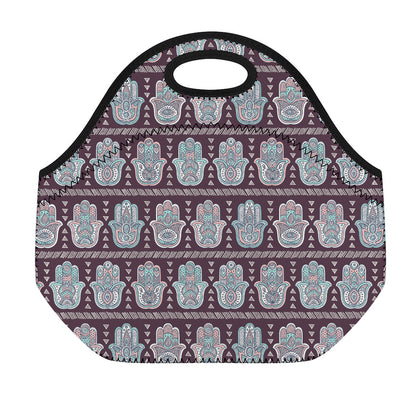 Hamsa Symbol Pattern Print Neoprene Lunch Bag