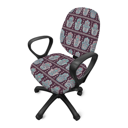 Hamsa Symbol Pattern Print Office Chair Cover
