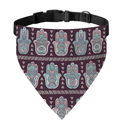Hamsa Symbol Pattern Print Over The Collar Dog Bandana