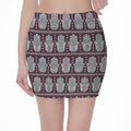 Hamsa Symbol Pattern Print Pencil Mini Skirt