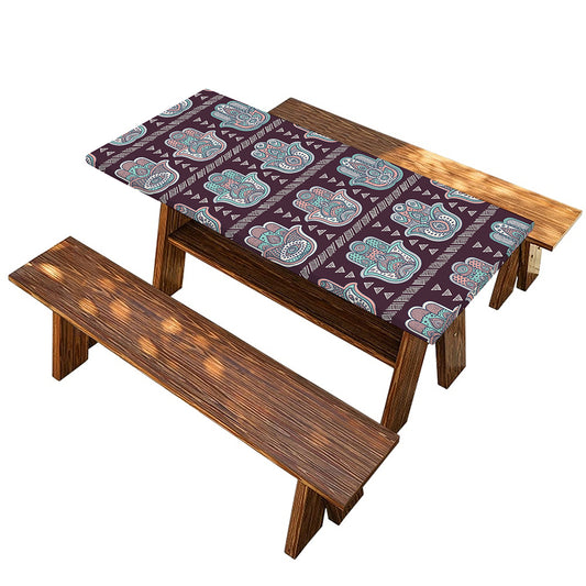 Hamsa Symbol Pattern Print Picnic Table Cover
