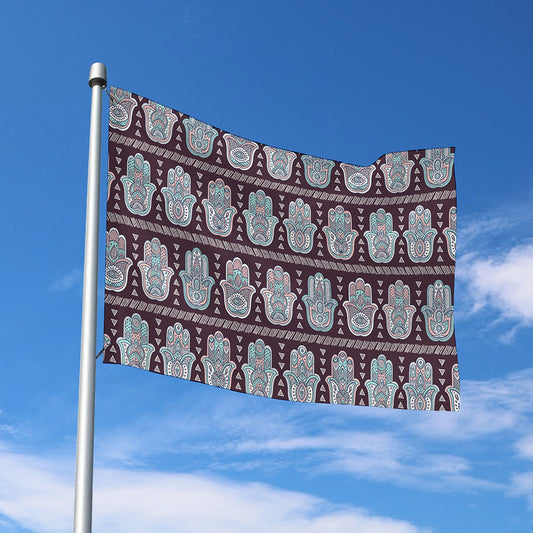 Hamsa Symbol Pattern Print Polyester Flag