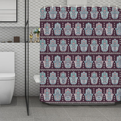 Hamsa Symbol Pattern Print Polyester Shower Curtain