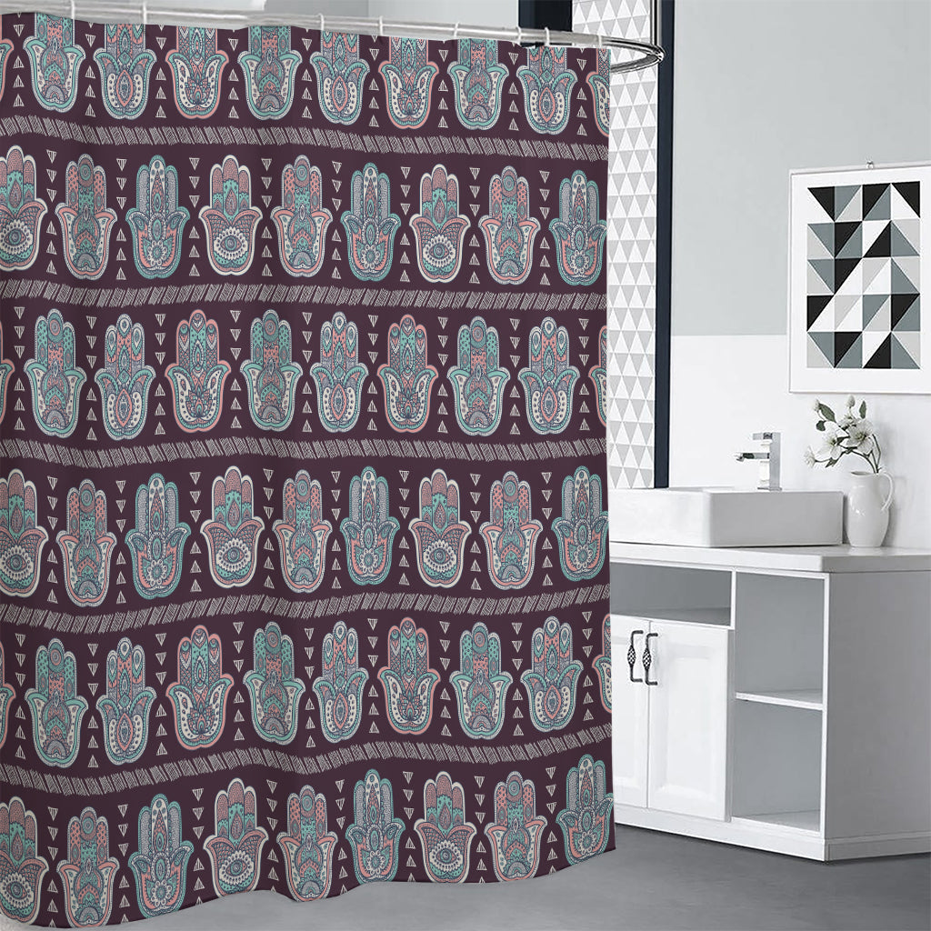 Hamsa Symbol Pattern Print Premium Shower Curtain