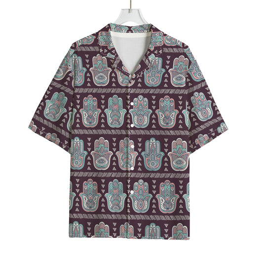 Hamsa Symbol Pattern Print Rayon Hawaiian Shirt