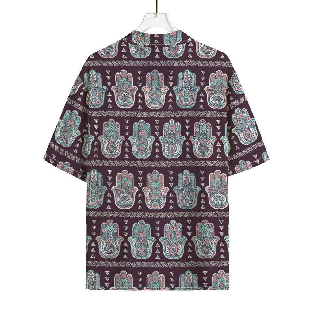 Hamsa Symbol Pattern Print Rayon Hawaiian Shirt