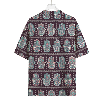 Hamsa Symbol Pattern Print Rayon Hawaiian Shirt