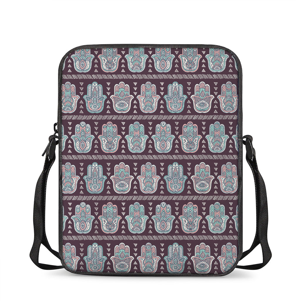 Hamsa Symbol Pattern Print Rectangular Crossbody Bag