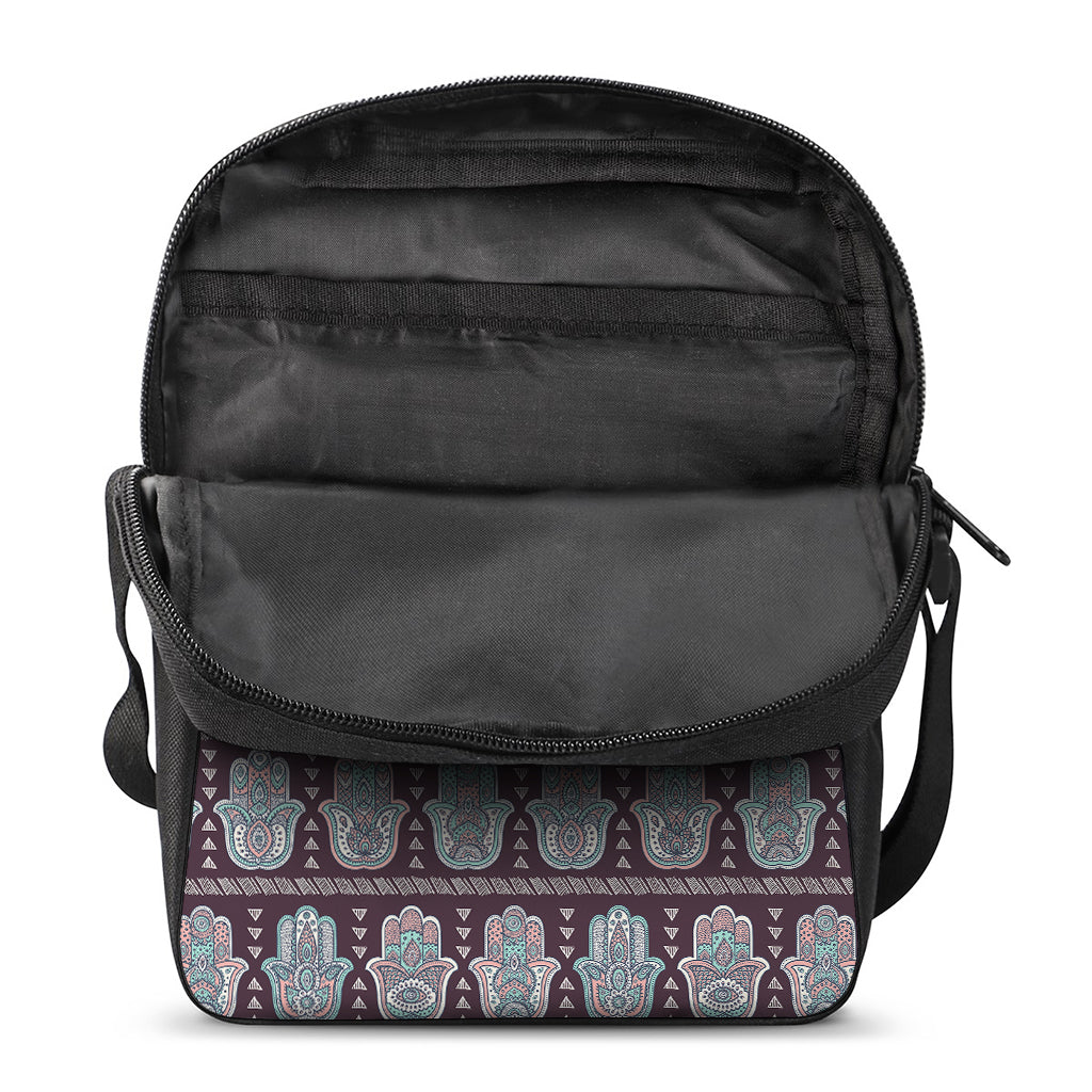 Hamsa Symbol Pattern Print Rectangular Crossbody Bag