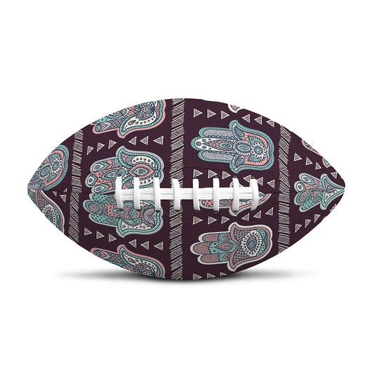 Hamsa Symbol Pattern Print Rugby Ball