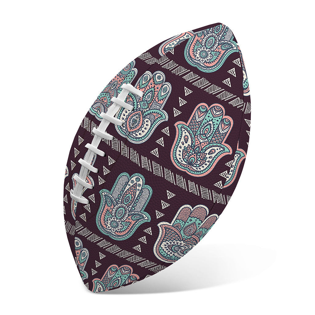 Hamsa Symbol Pattern Print Rugby Ball
