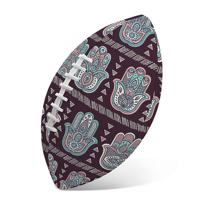 Hamsa Symbol Pattern Print Rugby Ball