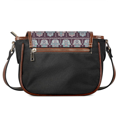 Hamsa Symbol Pattern Print Saddle Bag