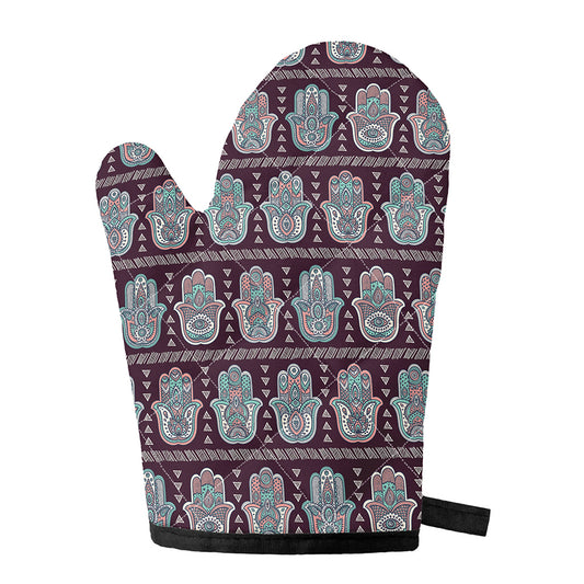 Hamsa Symbol Pattern Print Single Oven Mitt