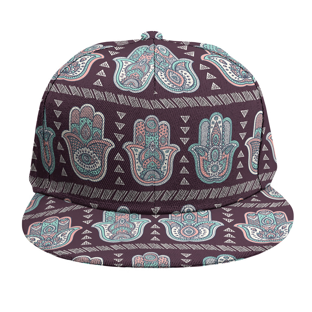 Hamsa Symbol Pattern Print Snapback Cap