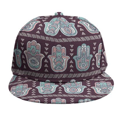 Hamsa Symbol Pattern Print Snapback Cap