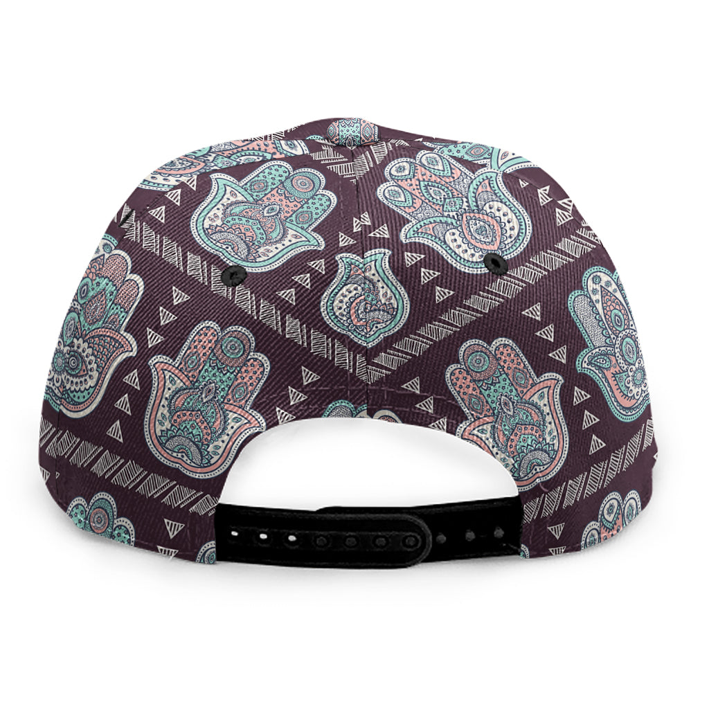 Hamsa Symbol Pattern Print Snapback Cap