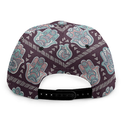 Hamsa Symbol Pattern Print Snapback Cap