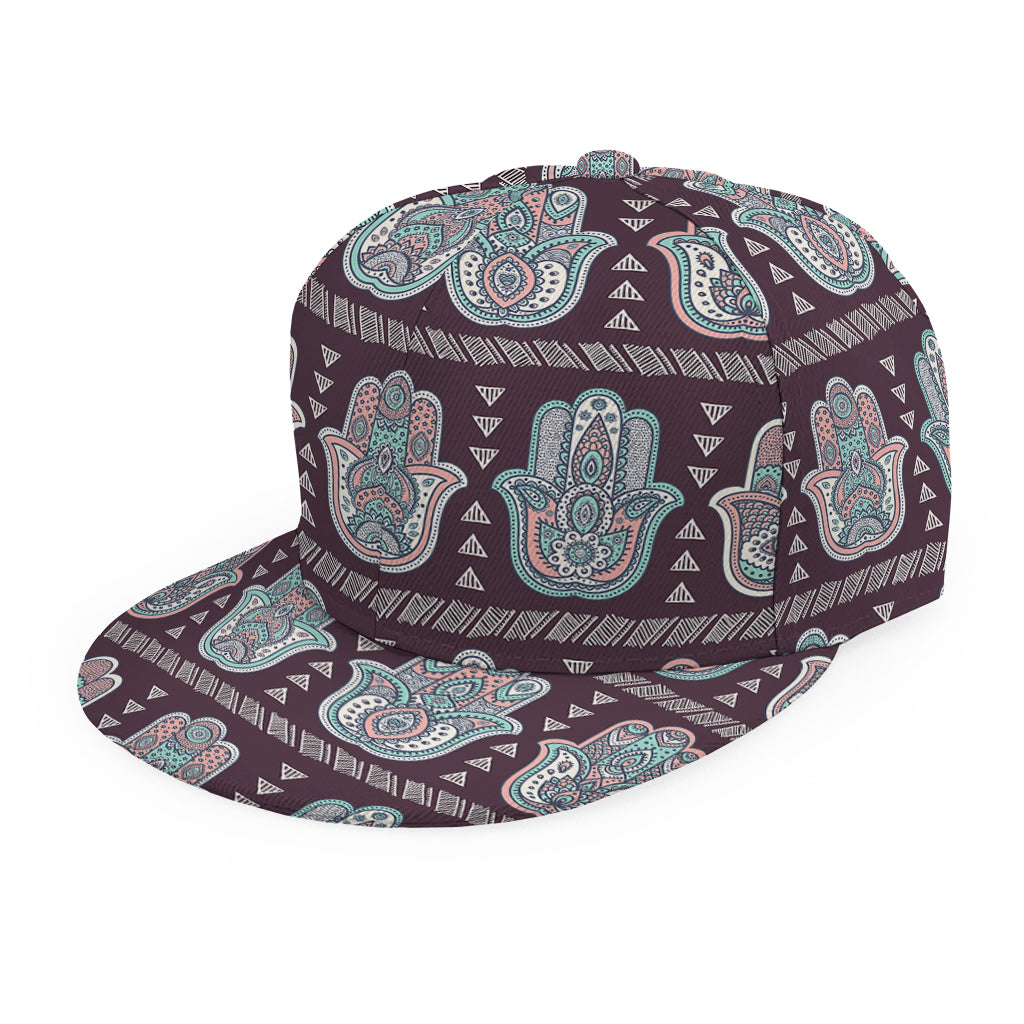 Hamsa Symbol Pattern Print Snapback Cap