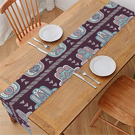 Hamsa Symbol Pattern Print Table Runner
