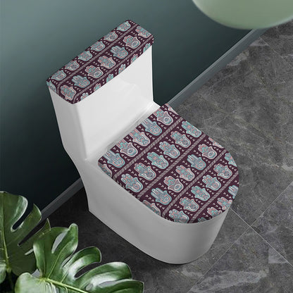 Hamsa Symbol Pattern Print Toilet Lid And Tank Cover Set