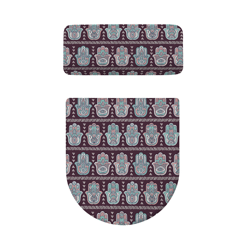 Hamsa Symbol Pattern Print Toilet Lid And Tank Cover Set