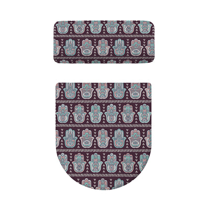 Hamsa Symbol Pattern Print Toilet Lid And Tank Cover Set