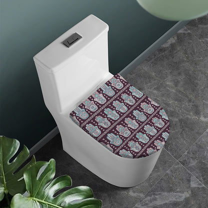 Hamsa Symbol Pattern Print Toilet Lid Cover