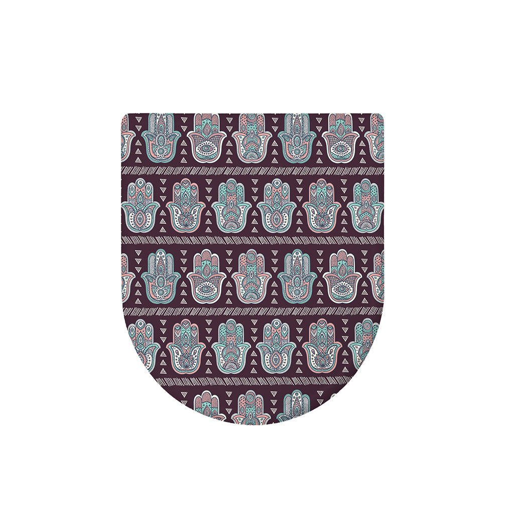 Hamsa Symbol Pattern Print Toilet Lid Cover