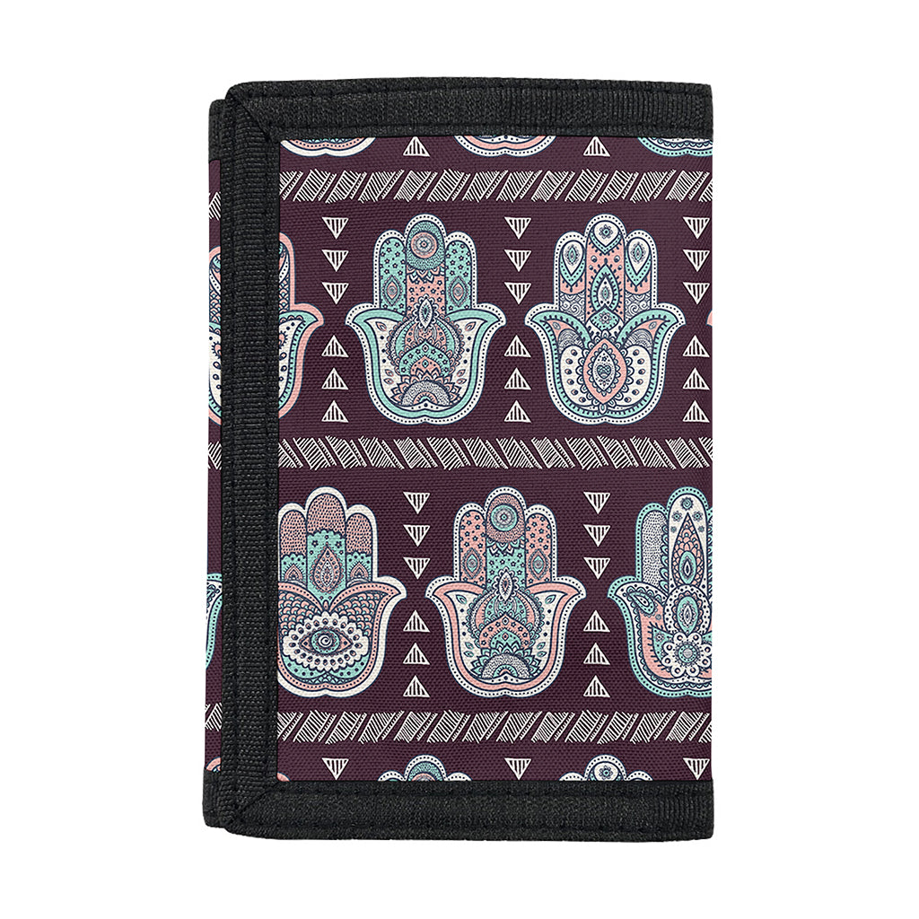 Hamsa Symbol Pattern Print Trifold Wallet
