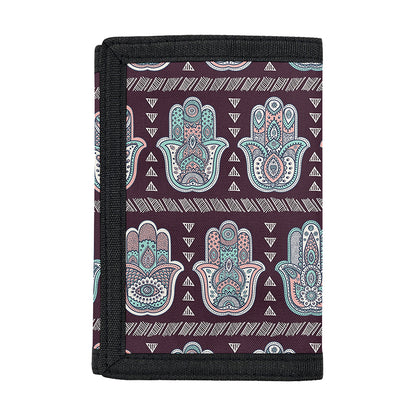 Hamsa Symbol Pattern Print Trifold Wallet